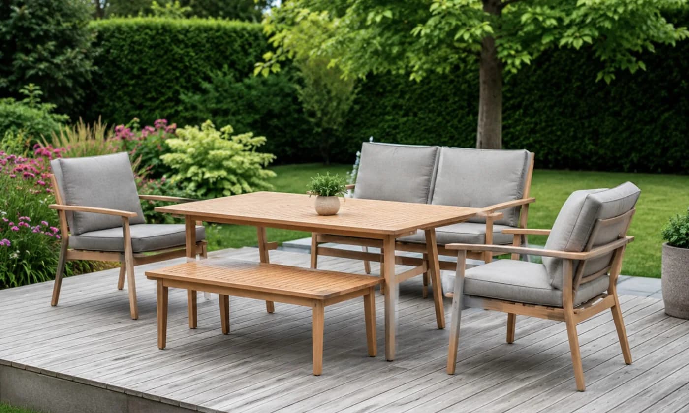 Tuinset op een terras
